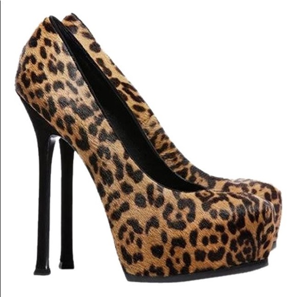 YSL Calf Hair Leopard Print Pump - Picture 6 of 7